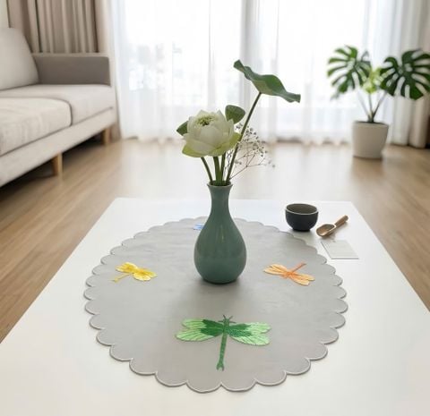  Lót bình hoa Oval Thêu tay 34*47 