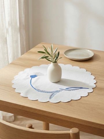  Lót bình hoa tròn 30cm Thêu hoa 