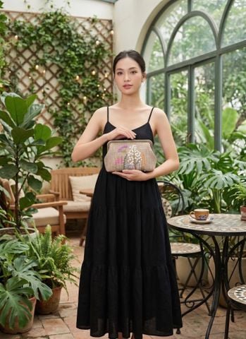  Ví kẹp đồng 13*23 Thêu tay 