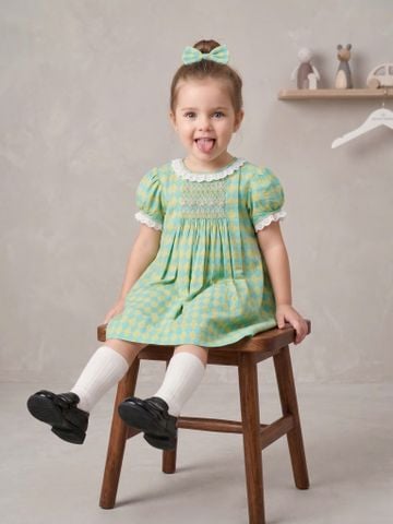  Đầm Smock tay phồng DG 1-3Y 
