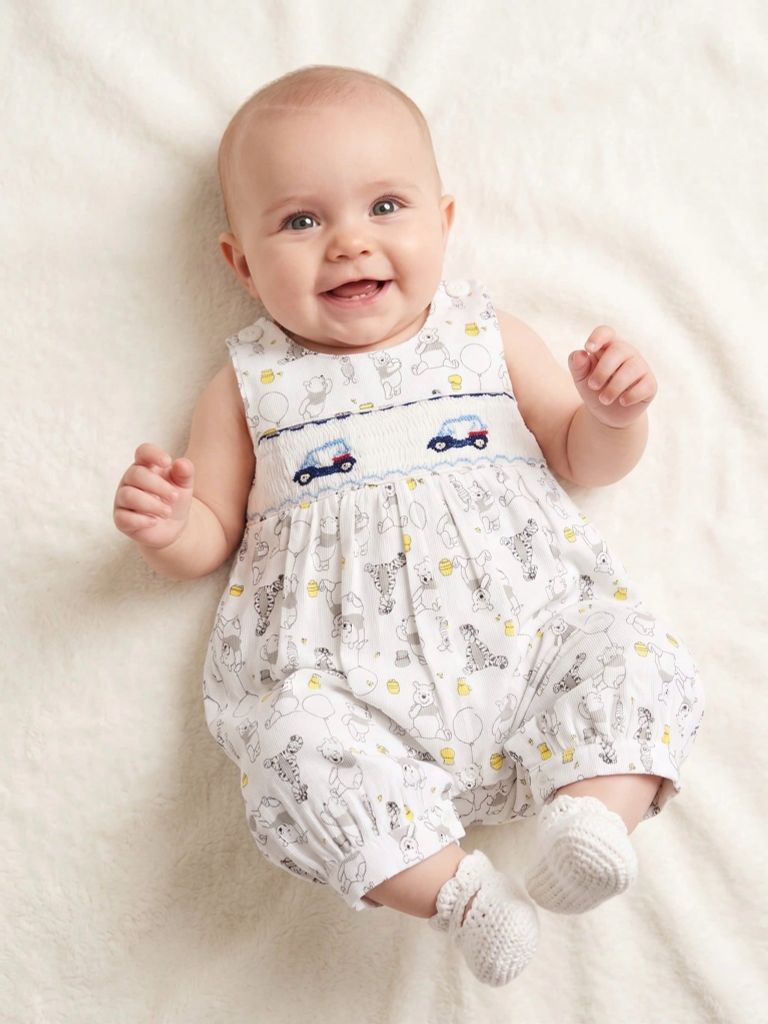  Liền quần smock nút vai 