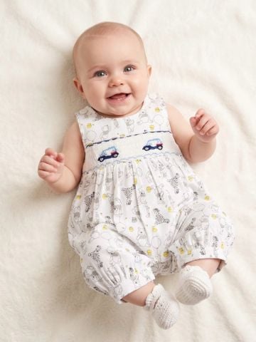  Liền quần smock nút vai 
