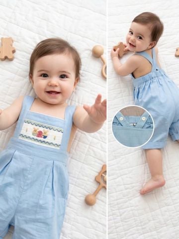  Quần yếm smock dây vai 