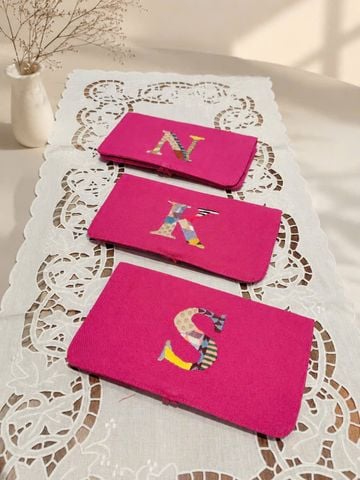  Ví gập thêu chữ 12*20cm 