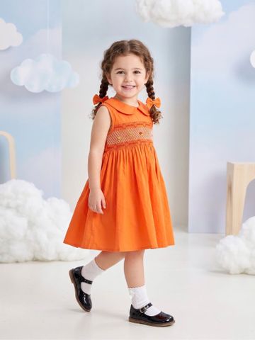  Đầm smock SN cổ sen-cam 