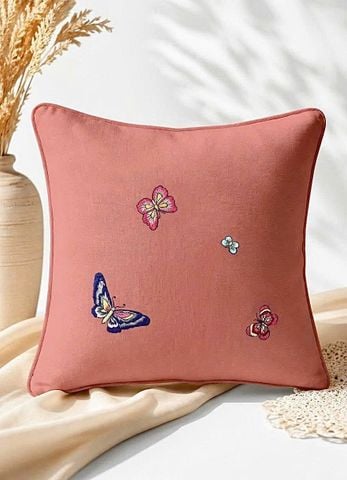  Áo gối sofa Vuông 45 Thêu Bướm đủ màu - CIP 