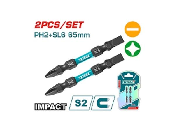 Bộ Mũi Vít Bake & Dẹp 2 Chi Tiết 65mm PH2xSL6 Total TACIM72HL665