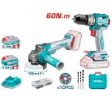 Combo Máy Mài Góc & Máy Khoan Búa Dùng Pin 20V Total TCKLI2027310