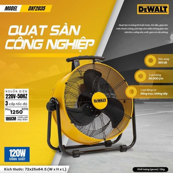 Quạt Công nghiệp Dewalt 20″ DXF2035