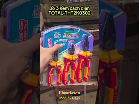 Bộ 3 Kềm Cách Điện TOTAL THT2K0302 – Giải Pháp An Toàn Cho Thợ Điện Chuyên Nghiệp