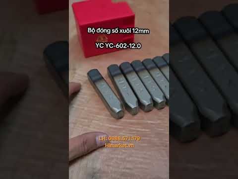 Bộ đóng số xuôi 12mm YC YC-602-12.0 từ 0-9 Đục khắc sắt thép Cr-V