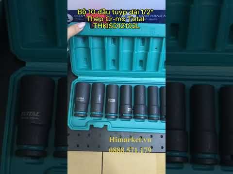 Bộ 10 đầu tuýp dài 1/2" Thép Cr-mo Total THKISD12102L