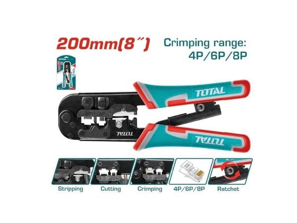 Kềm Bấm Cos Mạng Total TMPCN5468R 8 Inch RJ45 RJ11 RJ12 - Himarket.vn