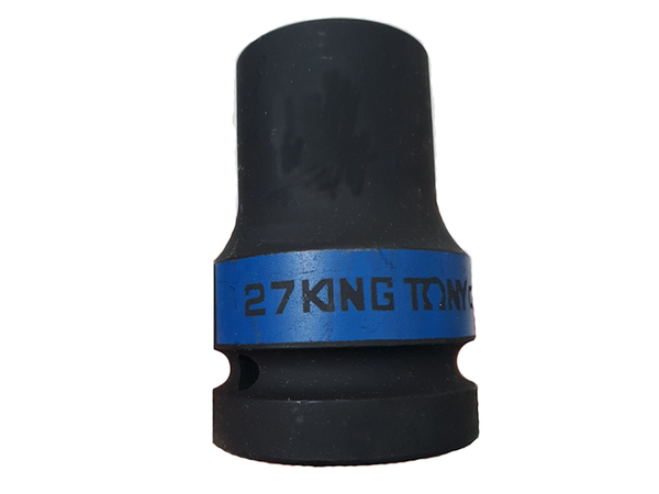 Đầu tuýp 27mm 1 inch Kingtony 883527M loại dài 80mm 6 cạnh màu đen chính hãng.