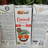  Sữa dừa không đường hữu cơ Ecomil 1L 