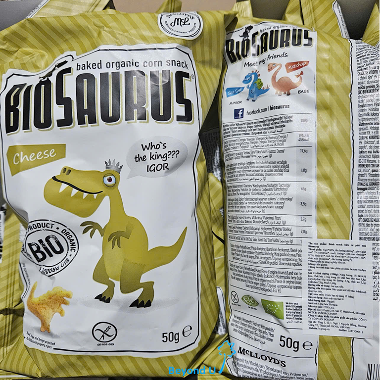  Bánh snack hữu cơ phô mai Biosaurus 50g 