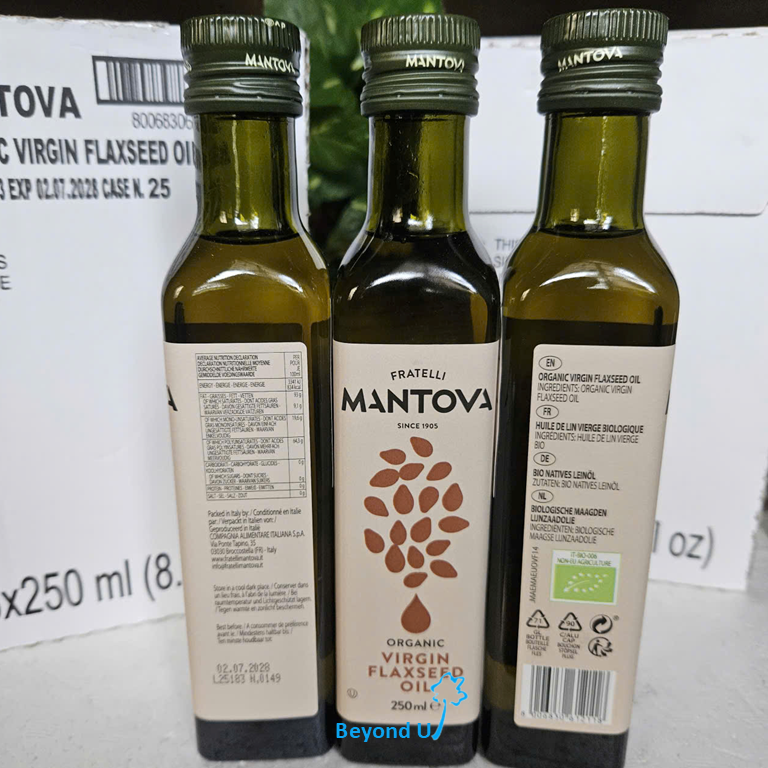  Dầu hạt lanh nguyên chất hữu cơ Mantova 250ml 