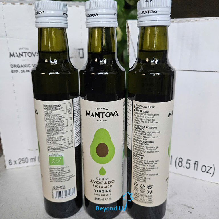  Dầu trái bơ nguyên chất hữu cơ Mantova 250ml 