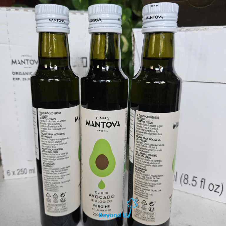  Dầu trái bơ nguyên chất hữu cơ Mantova 250ml 