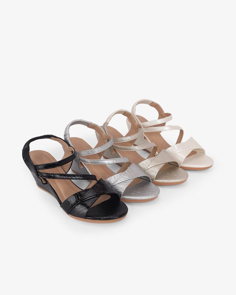 Sandal Đế Xuồng Hạnh Dung Quai Đắp Mảnh Chéo 6F HD02259AB