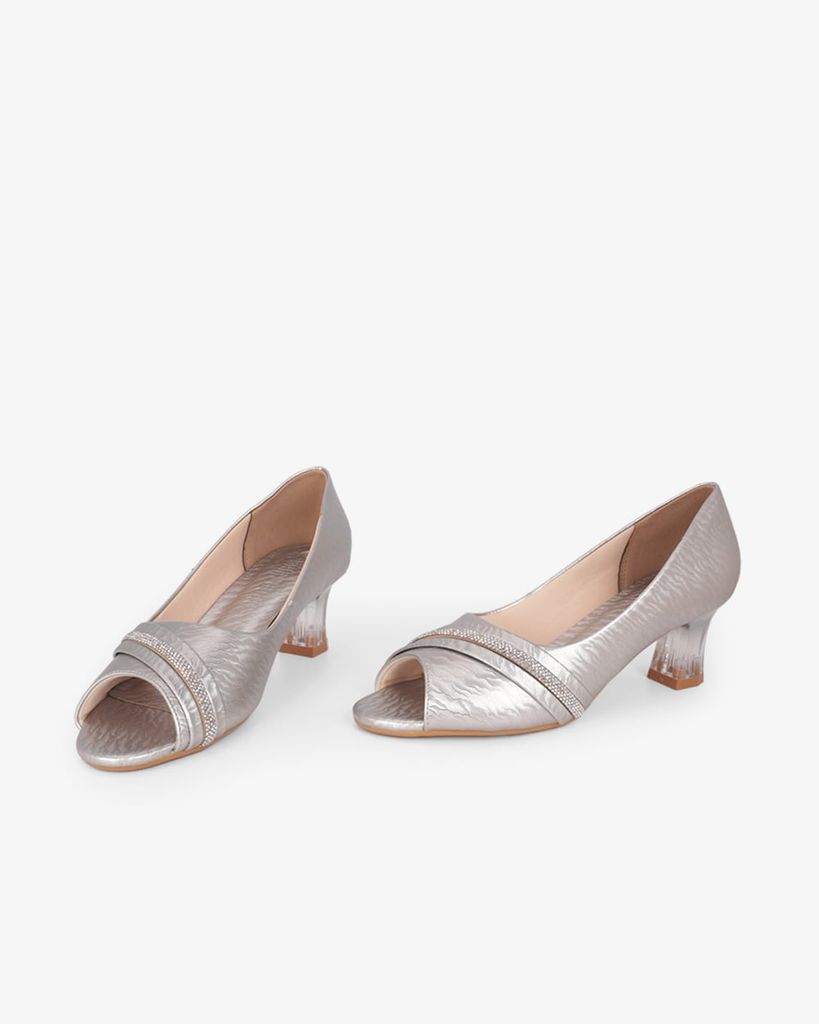 Giày Cao Gót Hạnh Dung Hở Mũi Xoàn Ngang HD041105AD