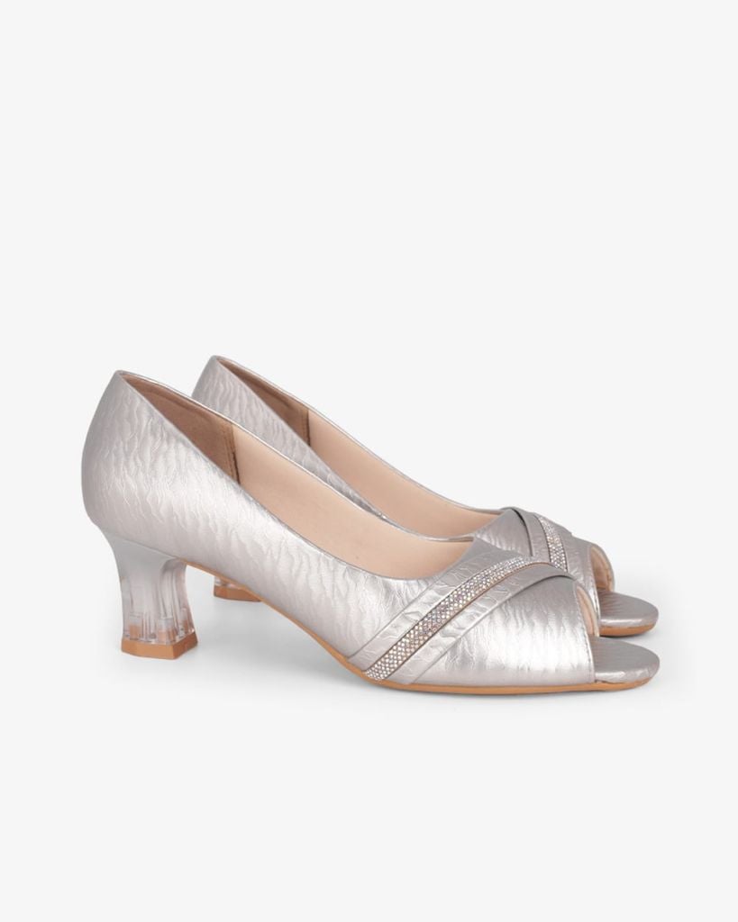 Giày Cao Gót Hạnh Dung Hở Mũi Xoàn Ngang HD041105AD