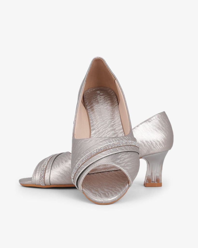 Giày Cao Gót Hạnh Dung Hở Mũi Xoàn Ngang HD041105AD