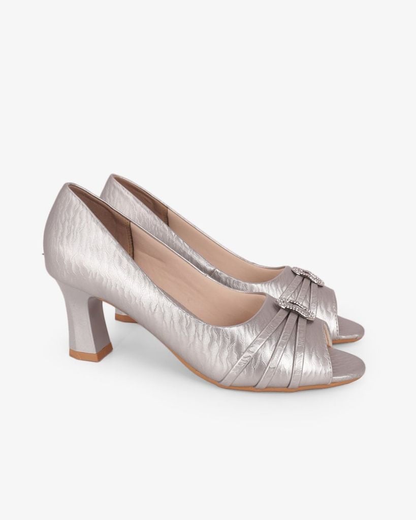 Giày Cao Gót Hạnh Dung Hở Mũi Xoàn Oval HD041106AD