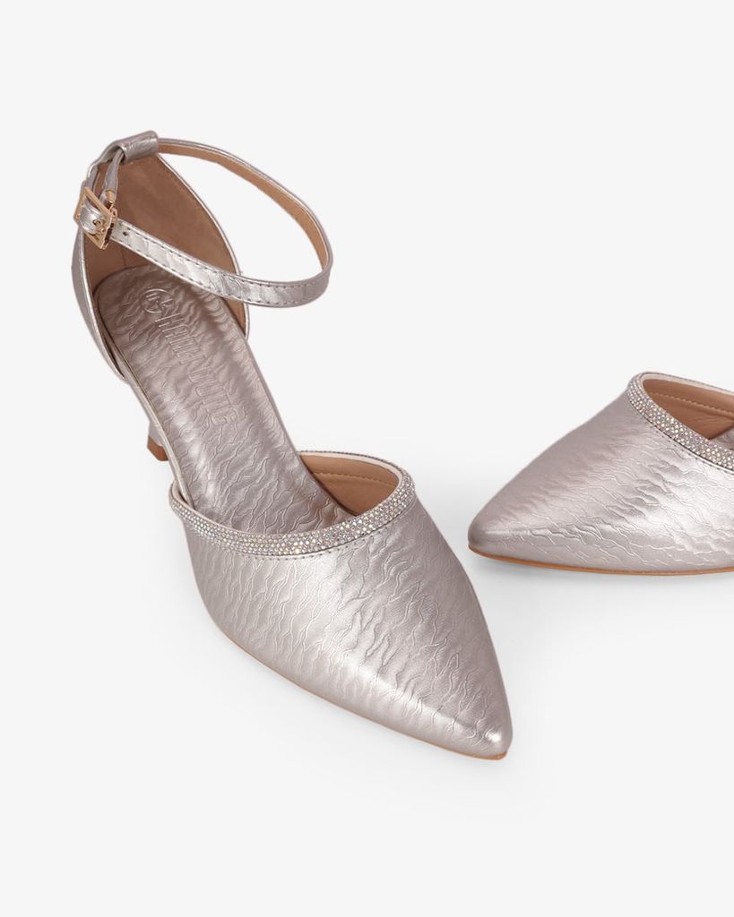 Giày Sandal Cao Gót Hạnh Dung Bít Mũi Quai Xoàn HD041107AD