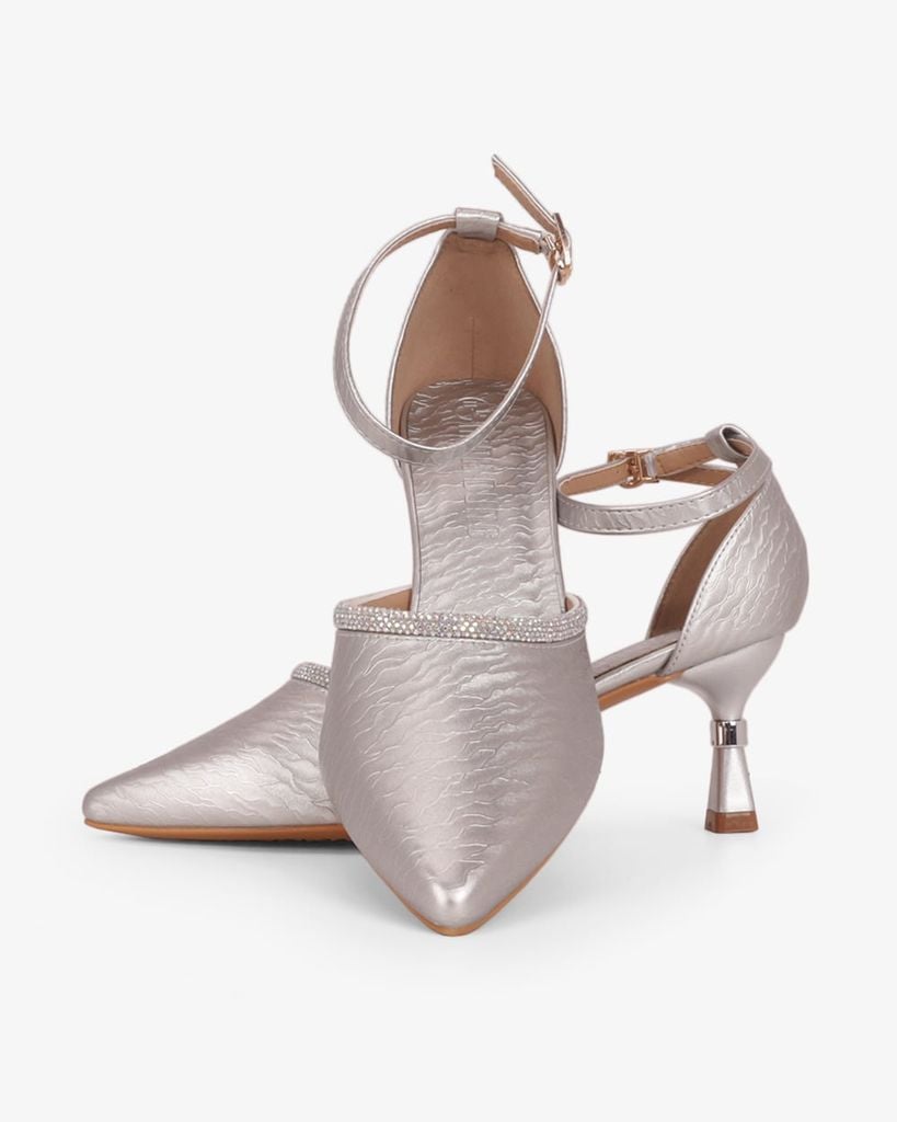 Giày Sandal Cao Gót Hạnh Dung Bít Mũi Quai Xoàn HD041107AD