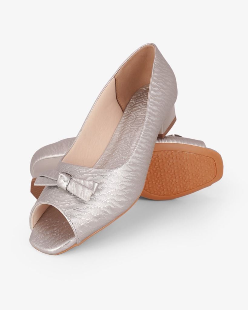 Giày Cao Gót Hạnh Dung Hở Mũi Dây Nơ HD041108AD