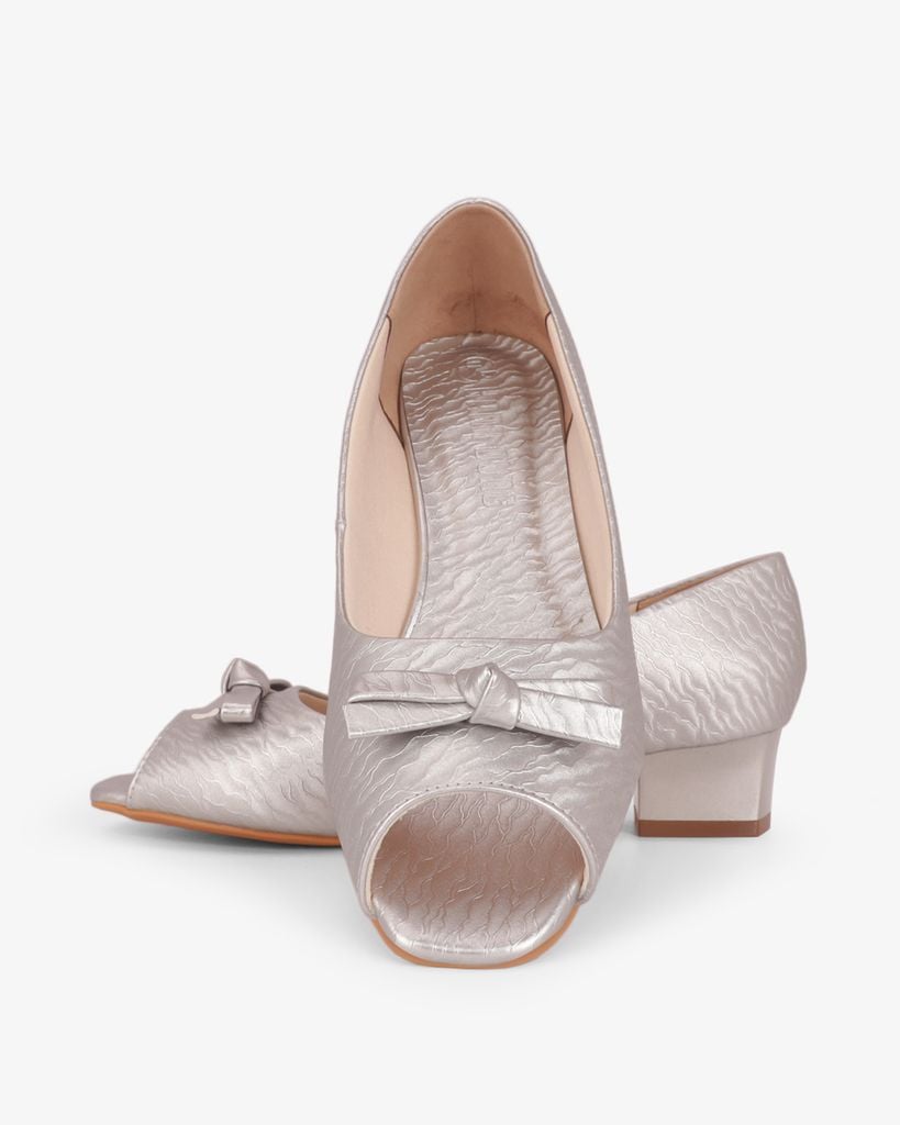 Giày Cao Gót Hạnh Dung Hở Mũi Dây Nơ HD041108AD