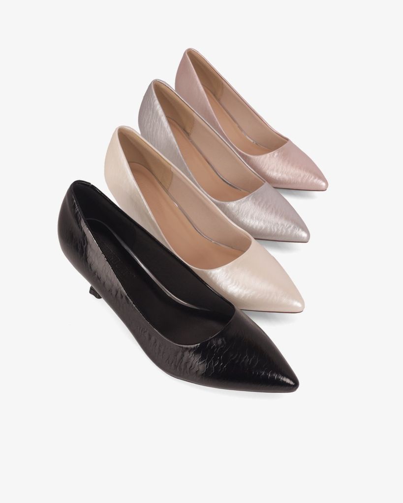 Giày Cao Gót Hạnh Dung Vân Lụa Mũi Nhọn HD0667BA