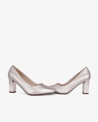 Giày Cao Gót Hạnh Dung Vân Lụa Mũi Vuông HD0668BA