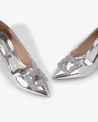 Giày Cao Gót Hạnh Dung Khóa Vuông Bông Tuyết HD0949AS