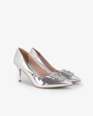 Giày Cao Gót Hạnh Dung Khóa Vuông Bông Tuyết HD0949AS