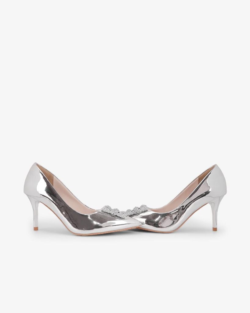 Giày Cao Gót Hạnh Dung Khóa Vuông Bông Tuyết HD0949AS