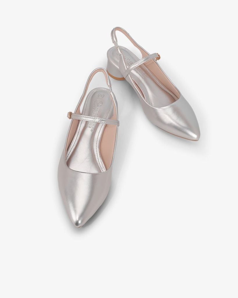 Sandal Hạnh Dung Cao Gót Mũi Nhon Trơn Ánh Màu HD0951AS