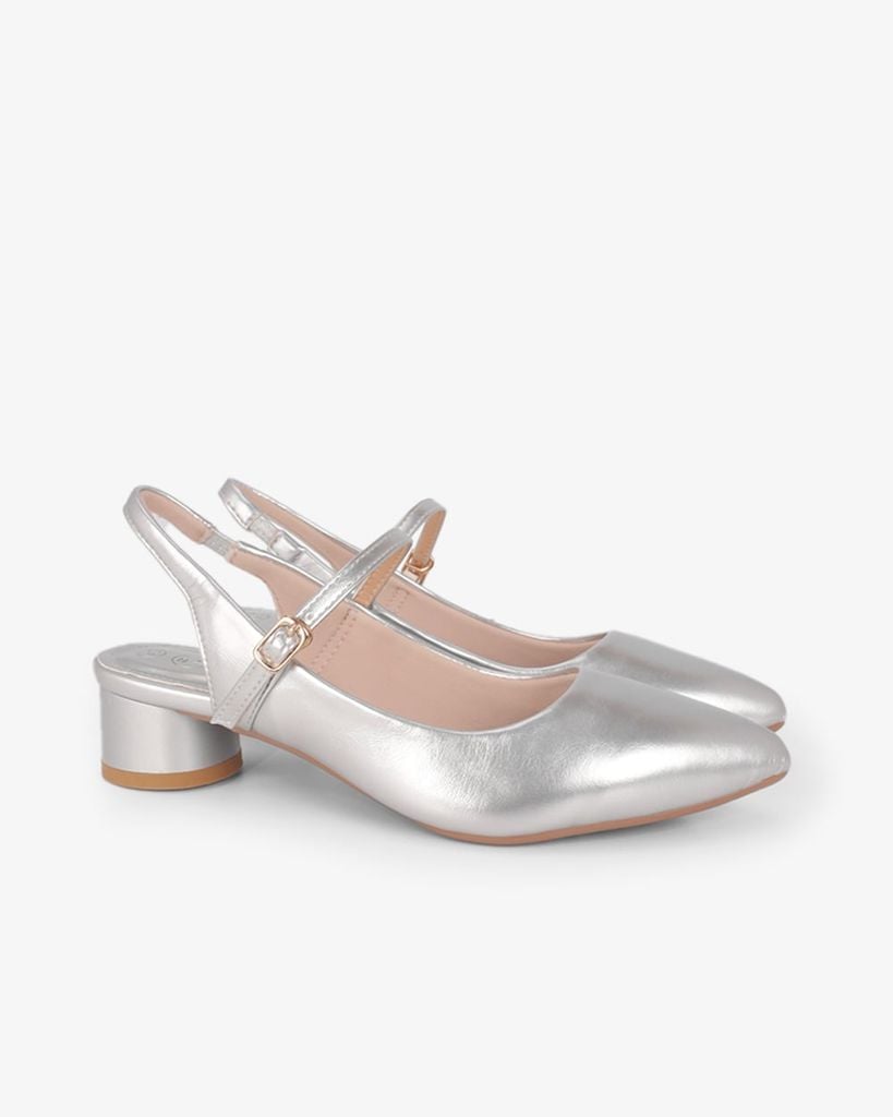 Sandal Hạnh Dung Cao Gót Mũi Nhon Trơn Ánh Màu HD0951AS