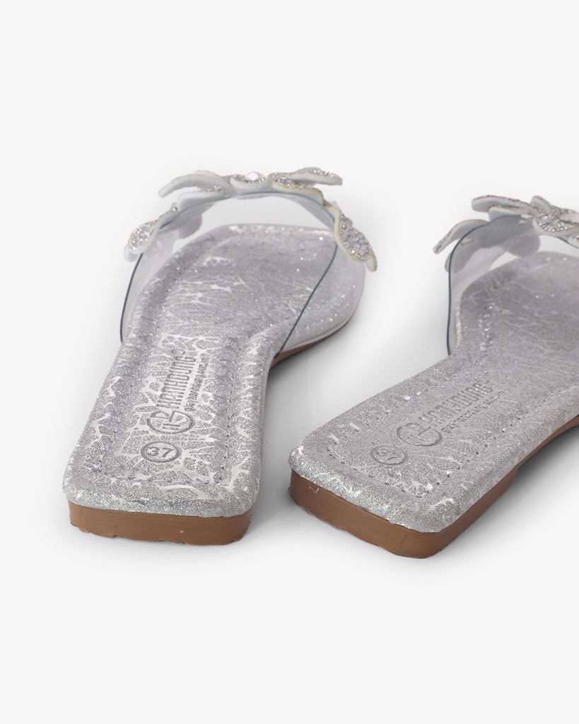 Dép Xẹp Hạnh Dung Quai Hoa Trong Suốt HD11122AV