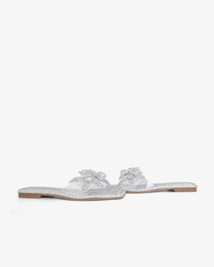 Dép Xẹp Hạnh Dung Quai Hoa Trong Suốt HD11122AV