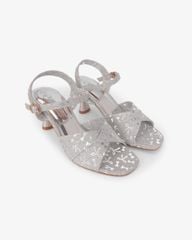 Sandal Hạnh Dung Cao Gót Quai Chéo Kim Tuyến Nơ HD29196AY