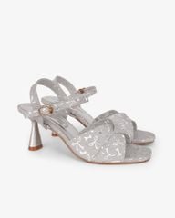 Sandal Hạnh Dung Cao Gót Quai Chéo Kim Tuyến Nơ HD29196AY