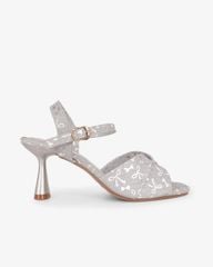 Sandal Hạnh Dung Cao Gót Quai Chéo Kim Tuyến Nơ HD29196AY