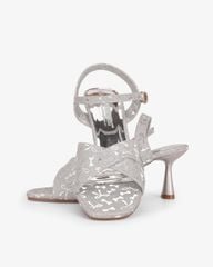 Sandal Hạnh Dung Cao Gót Quai Chéo Kim Tuyến Nơ HD29196AY