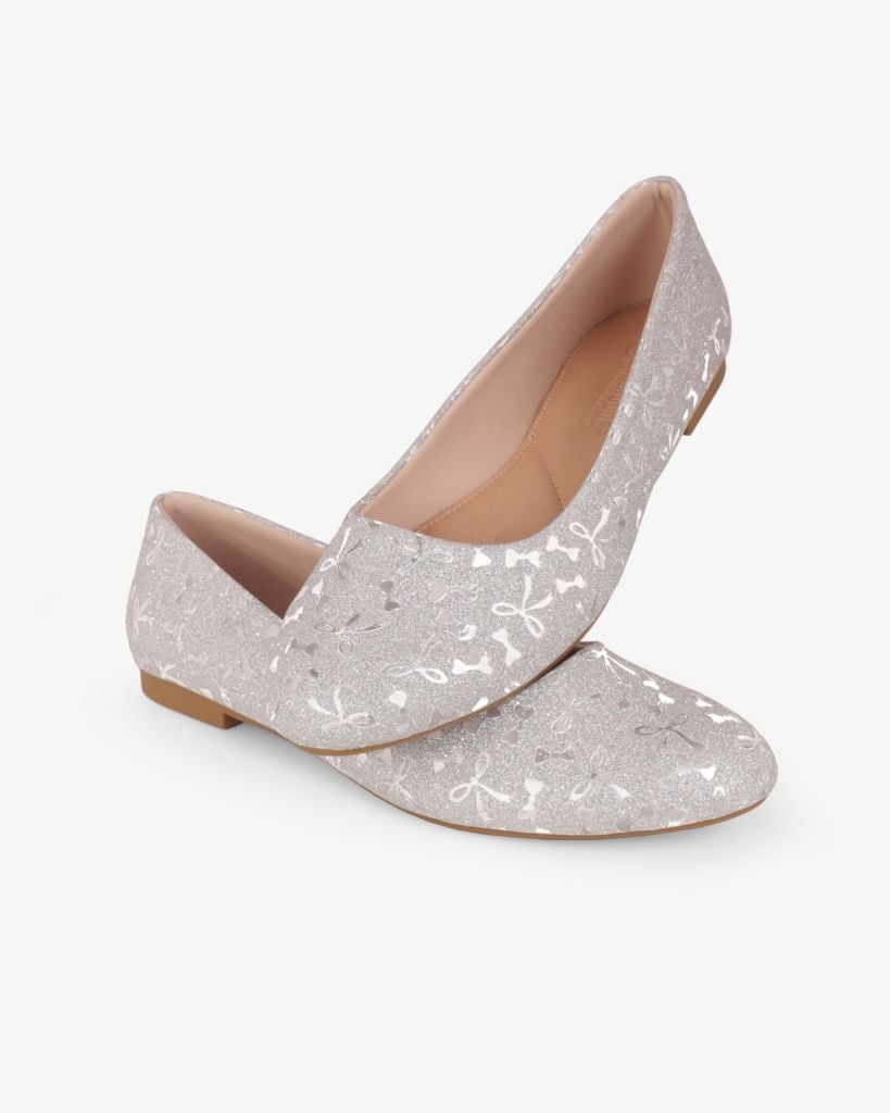 Giày Búp Bê Hạnh Dung Họa Tiết Nơ Giáng Sinh HD29202AY