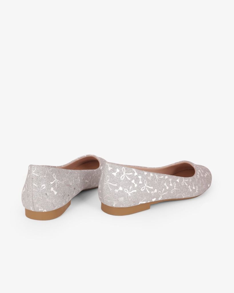 Giày Búp Bê Hạnh Dung Họa Tiết Nơ Giáng Sinh HD29202AY