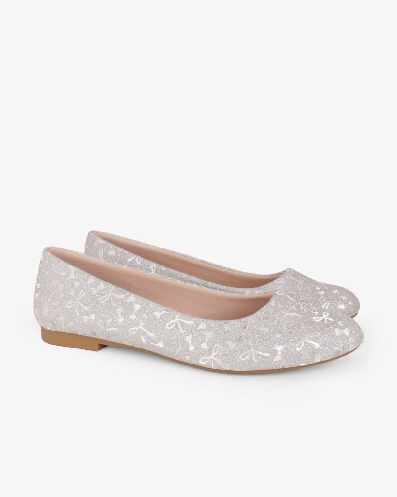 Giày Búp Bê Hạnh Dung Họa Tiết Nơ Giáng Sinh HD29202AY