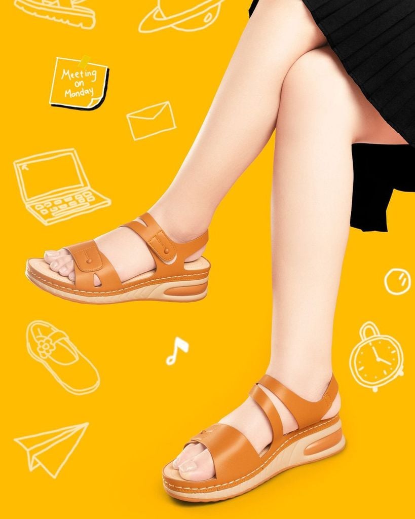 Sandal Đế Xuồng Hạnh Dung Bản Ngang Khoét Chỉ HD0302AC