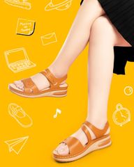 Sandal Đế Xuồng Hạnh Dung Bản Ngang Khoét Chỉ HD0302AC